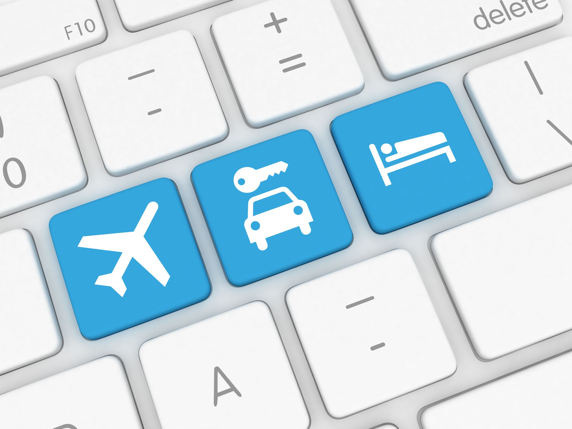 Travel vacation airplane flight car rental hotel booking