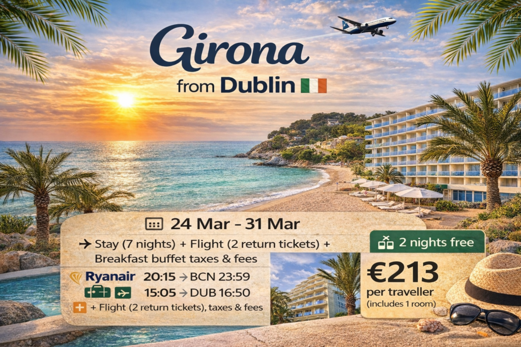 Hotel Portbo Girona with breakfast included and pool – 7 night stay with flights from Dublin €294 per traveller