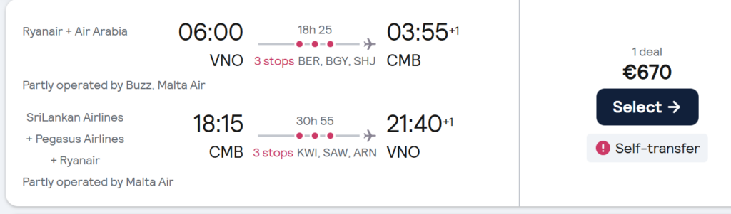Colombo Šri Lanka iš Vilniaus – skrydžiai pirmyn ir atgal nuo 533 eurų, 2026 kovo 2–15