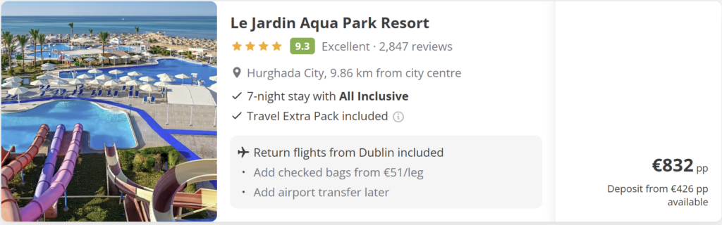 Cheap last minute holidays from Dublin with flights included