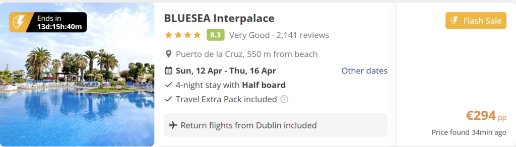 Cheap last minute holidays from Dublin with flights included