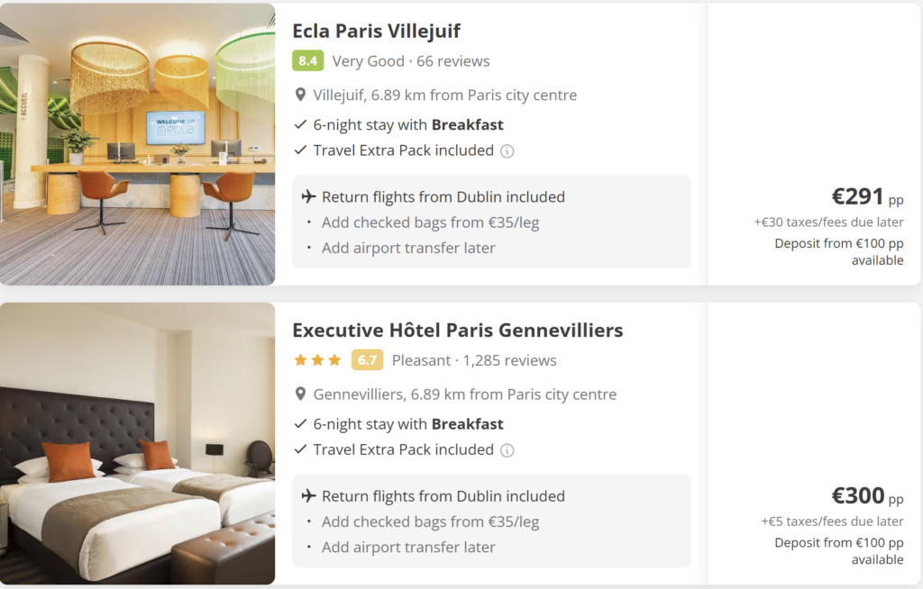 Paris city break with flights and hotel from Dublin