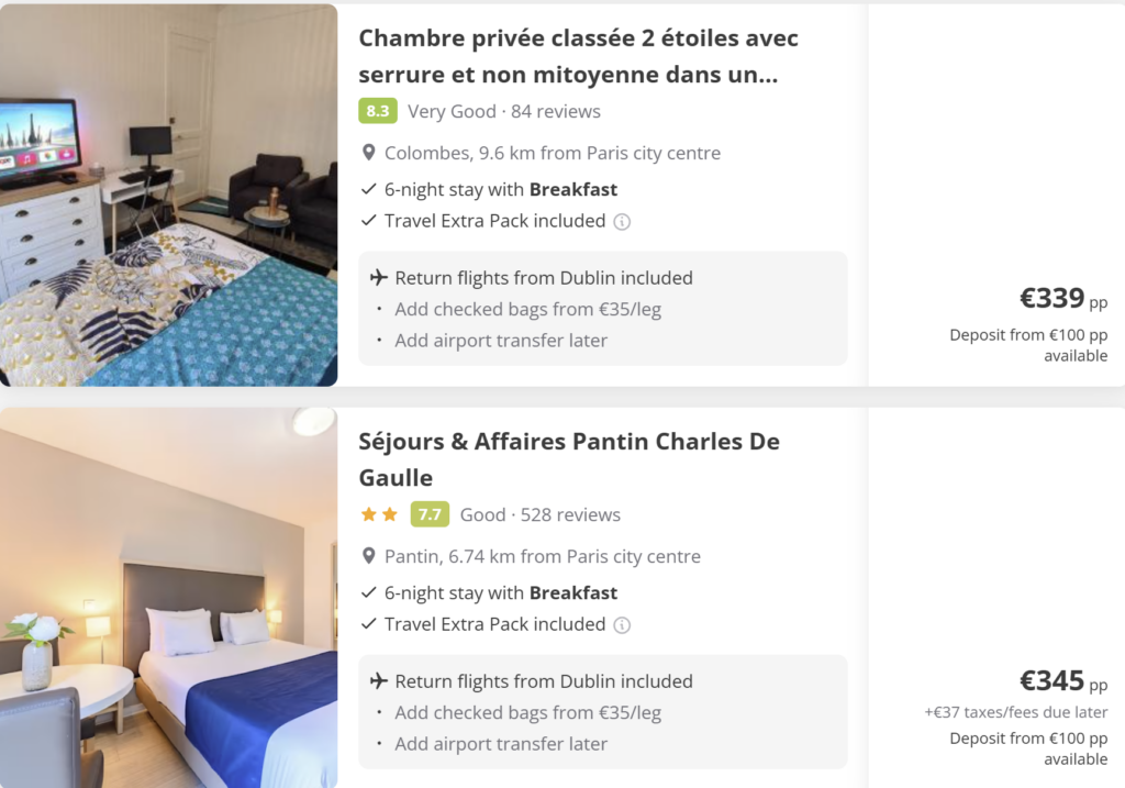 Paris city break with flights and hotel from Dublin