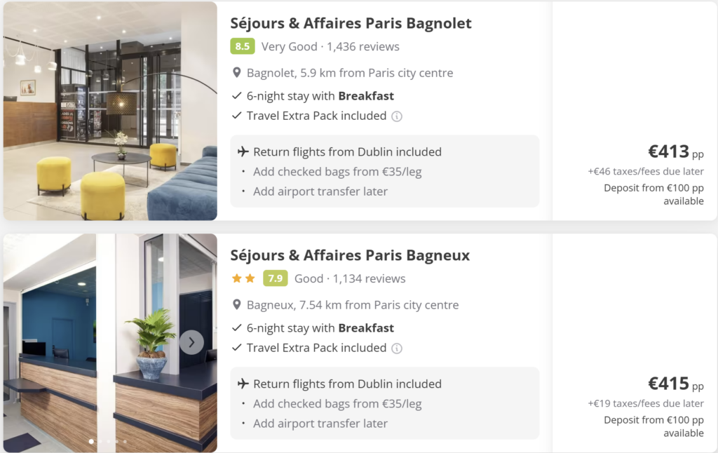 Paris city break with flights and hotel from Dublin