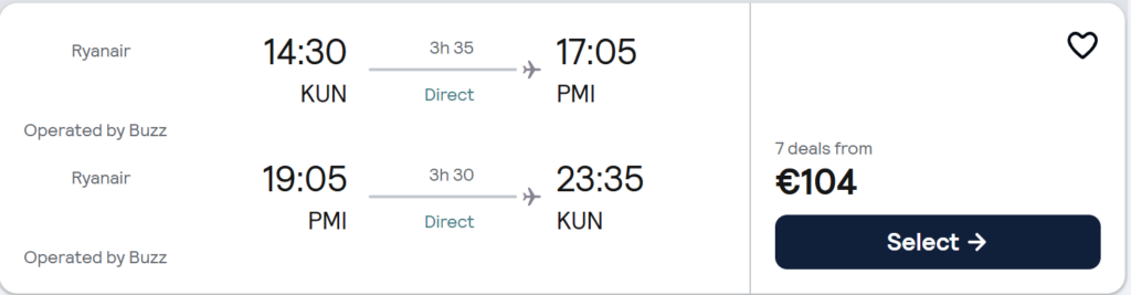 Palma de Mallorca last minute deal – skrydis pirmyn ir atgal už 104 €