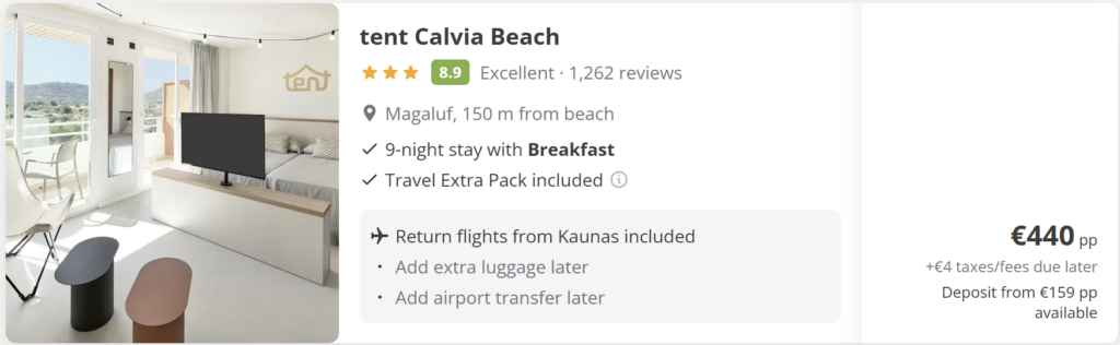 Palma de Mallorca last minute deal – skrydis pirmyn ir atgal už 104 €