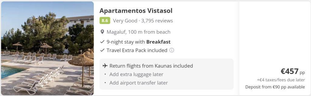 Palma de Mallorca last minute deal – skrydis pirmyn ir atgal už 104 €