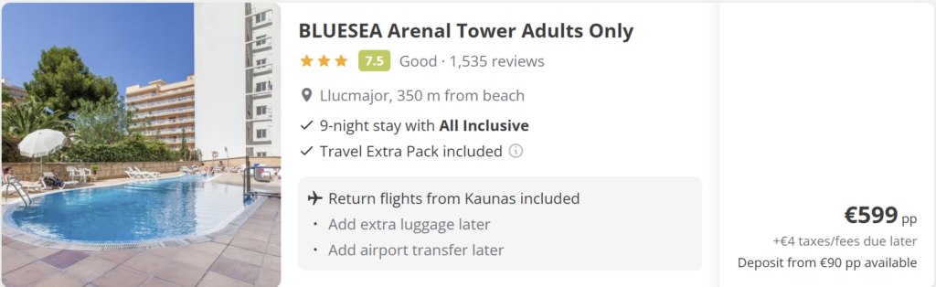 Palma de Mallorca last minute deal – skrydis pirmyn ir atgal už 104 €