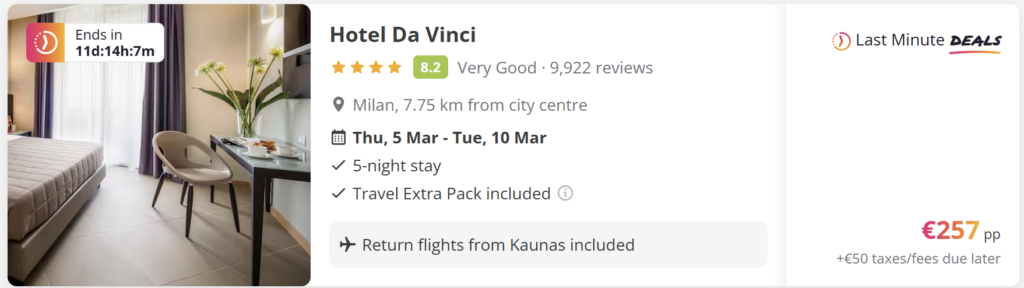 Paskutinės minutės skrydžių pasiūlymas į saulėtą kurortą su žema kaina ir tiesioginiu skrydžiu