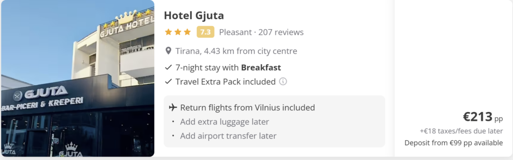 Pigi kelionė į Tiraną iš Vilniaus – tiesioginiai Wizz Air skrydžiai balandžio 21–28 d
