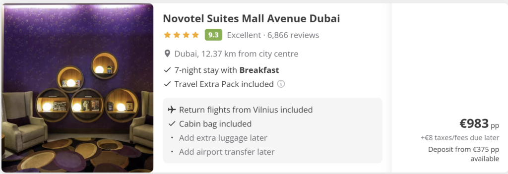 Kelionė į Dubajų: Novotel Suites Mall Avenue Dubai, 7 naktys su pusryčiais, įskaičiuoti skrydžiai iš Vilniaus pirmyn–atgal, rankinis bagažas. Viešbučio interjero ir apšvietimo nuotrauka.