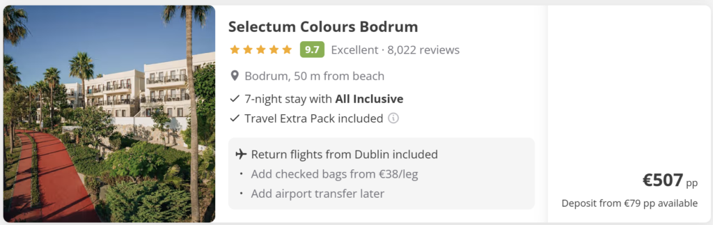 All Inclusive Bodrum holiday from Dublin – luxury resort with pools and sea views, 7 nights, direct flights, from €507per person