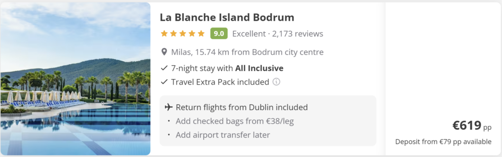 All Inclusive Bodrum holiday from Dublin – luxury resort with pools and sea views, 7 nights, direct flights, from €619 per person