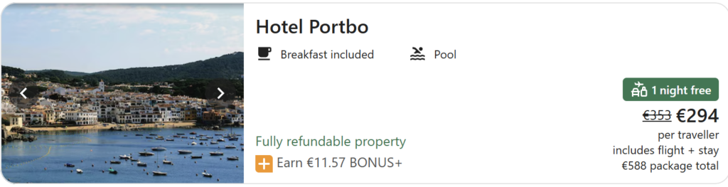 Hotel Portbo Girona with breakfast included and pool – 7 night stay with flights from Dublin €294 per traveller