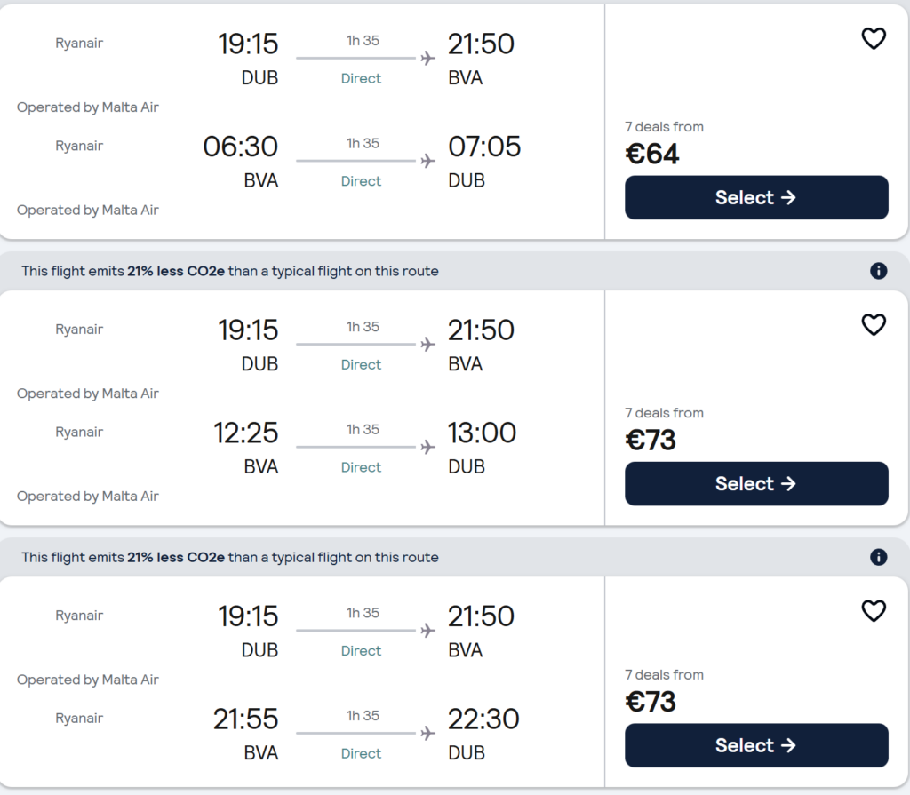 Flights from Dublin to Paris