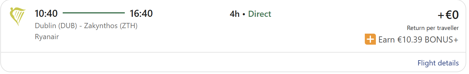 Studios and apartments in Alikanas, Zakynthos with breakfast included and pool, 1 night free offer, package price €267 per traveller including flights and stay, total package €533.