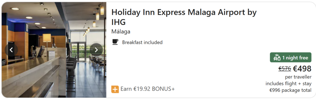Holiday Inn Express Malaga Airport viešbutis Malagoje – moderni registratūros zona ir pusryčių erdvė netoli Malagos oro uosto.