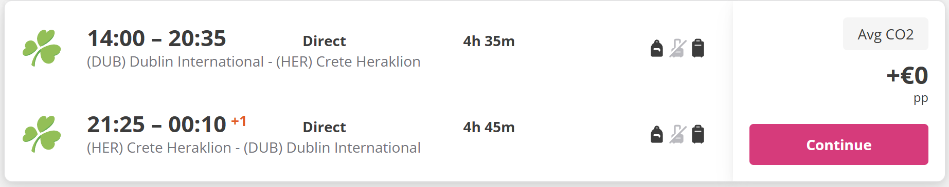 City Green Hotel 4★ in Hersonissos, Crete – outdoor swimming pool with sun loungers and umbrellas, 7-night all-inclusive stay with return direct flights from Dublin included, checked bag included, €437 per person plus €35 taxes/fees due later.