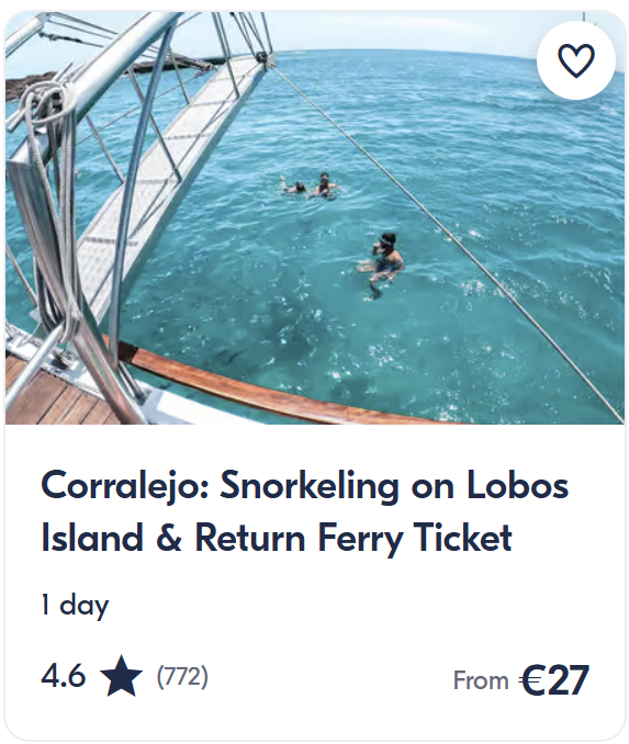 Snorkeling tour to Lobos Island from Corralejo, Fuerteventura – swimming in crystal clear Atlantic waters with boat transfer.
