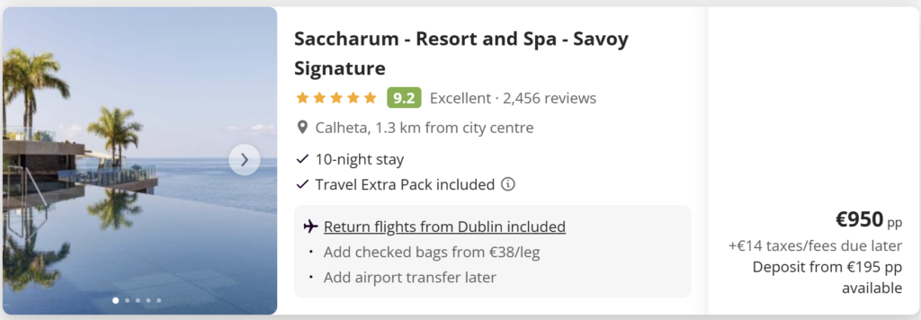 Madeira holiday deal from Dublin with flights and hotel included – best travel deals to Funchal Portugal