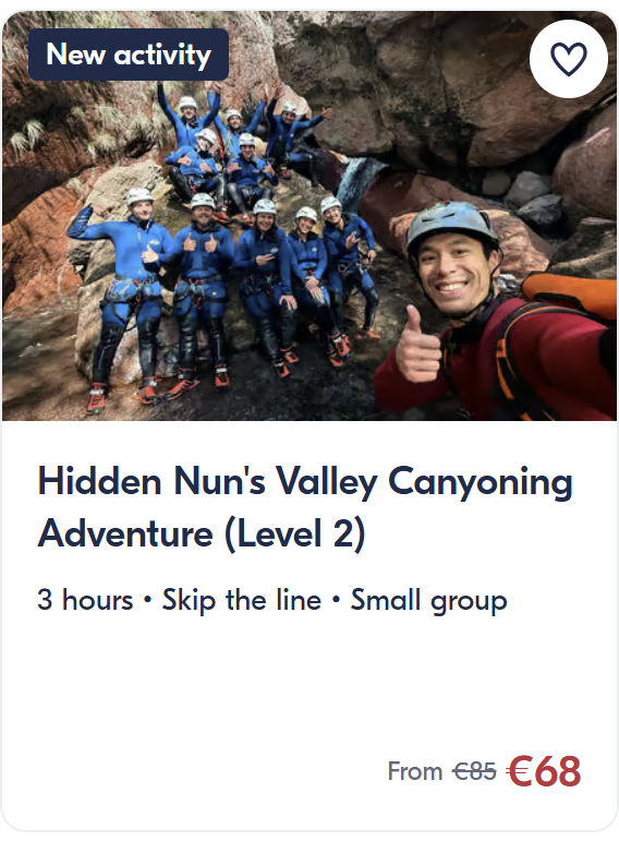 Top tours and activities in Madeira including hiking tours, canyoning adventures and scenic excursions from Funchal with GetYourGuide