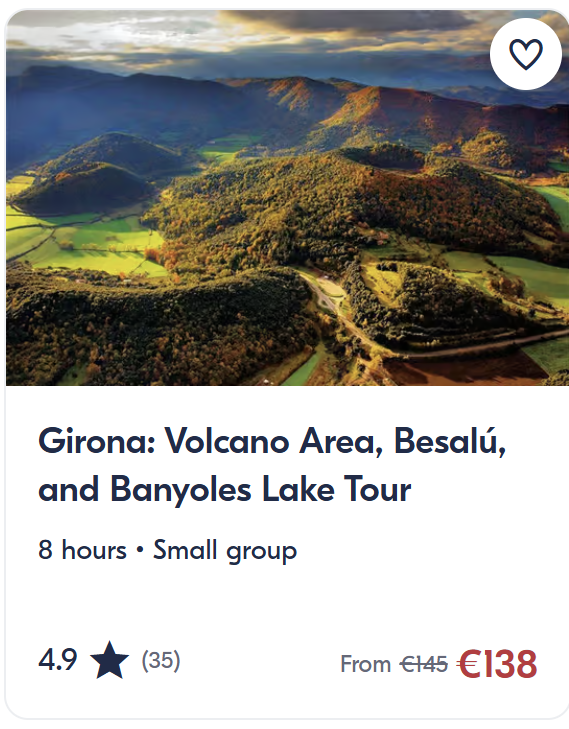 Costa Brava activities and tours including kayaking, snorkeling, boat trips, Girona volcano tour and Costa Brava day trips with prices and ratings.