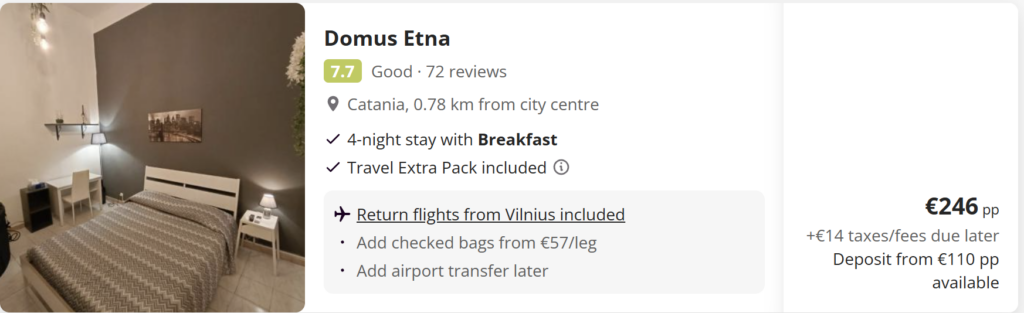 Pigūs skrydžiai iš Vilniaus į Kataniją Sicilijoje su tiesioginiais skrydžiais pirmyn ir atgal.