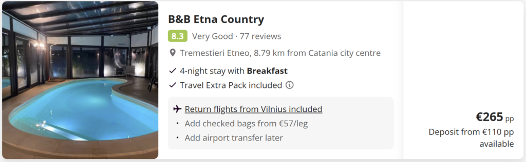 Pigūs skrydžiai iš Vilniaus į Kataniją Sicilijoje su tiesioginiais skrydžiais pirmyn ir atgal.