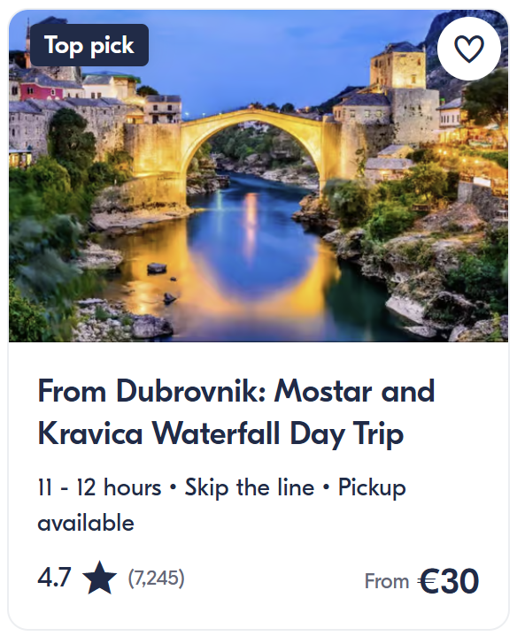 Top GetYourGuide tours from Dubrovnik Croatia including Montenegro day trips, boat cruises, island hopping and Adriatic coast excursions