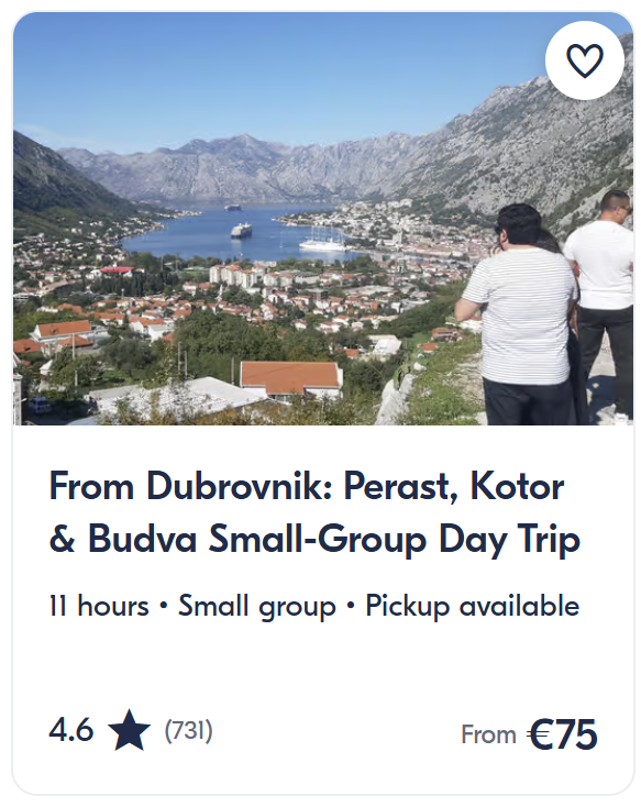 Top GetYourGuide tours from Dubrovnik Croatia including Montenegro day trips, boat cruises, island hopping and Adriatic coast excursions