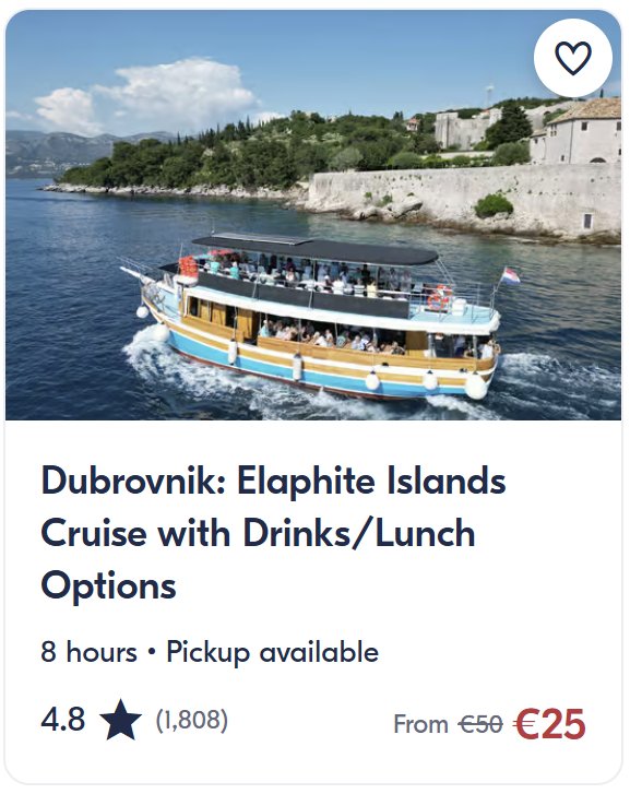 Top GetYourGuide tours from Dubrovnik Croatia including Montenegro day trips, boat cruises, island hopping and Adriatic coast excursions