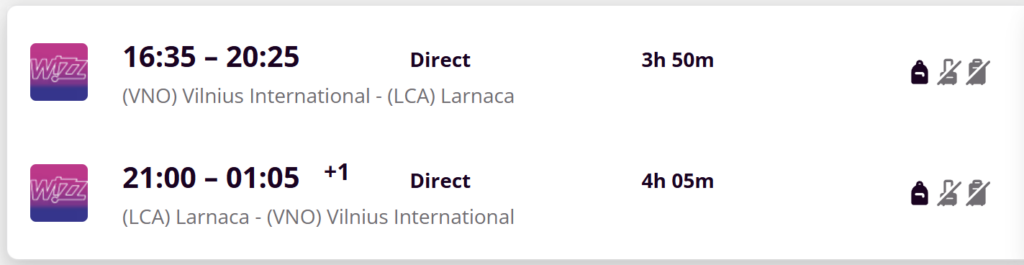 Kipras iš Vilniaus – tiesioginiai skrydžiai Vilnius (VNO) į Larnaką (LCA), 7 naktys viešbutyje Mikes Kanarium City Hotel su pusryčiais, kelionės datos 2026-05-11 – 2026-05-18, kelionės kaina nuo €425 vienam asmeniui.