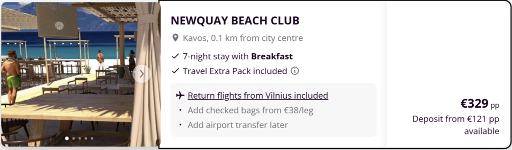 Korfu Graikija paplūdimys ir kelionės pasiūlymas iš Vilniaus su skrydžiais, 7 nakvynėmis ir pusryčiais nuo €329.