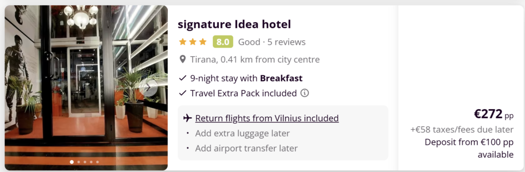 Kelionė į Tiraną, Albaniją iš Vilniaus – tiesioginiai Wizz Air skrydžiai, viešbutis su pusryčiais, 9 nakvynių pasiūlymas nuo €272 pp.