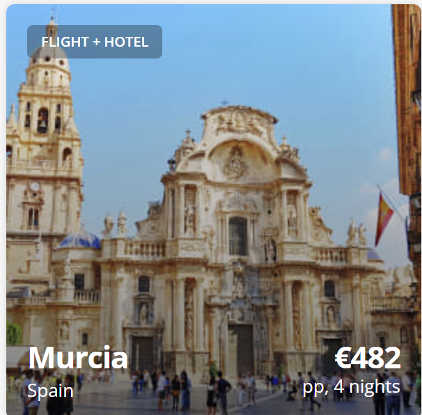 Personalized travel deals under €600 from Dublin, city and beach holiday options with fixed dates, custom travel planning page for European destinations