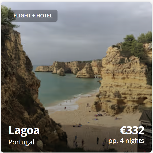 Personalized travel deals under €600 from Dublin, city and beach holiday options with fixed dates, custom travel planning page for European destinations