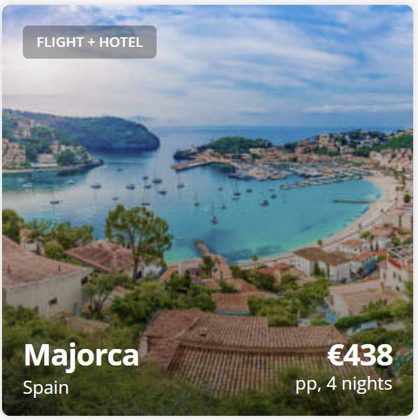 Beach holiday package from Dublin with flight and hotel included, travel dates 30 March to 3 April, Easter break deal