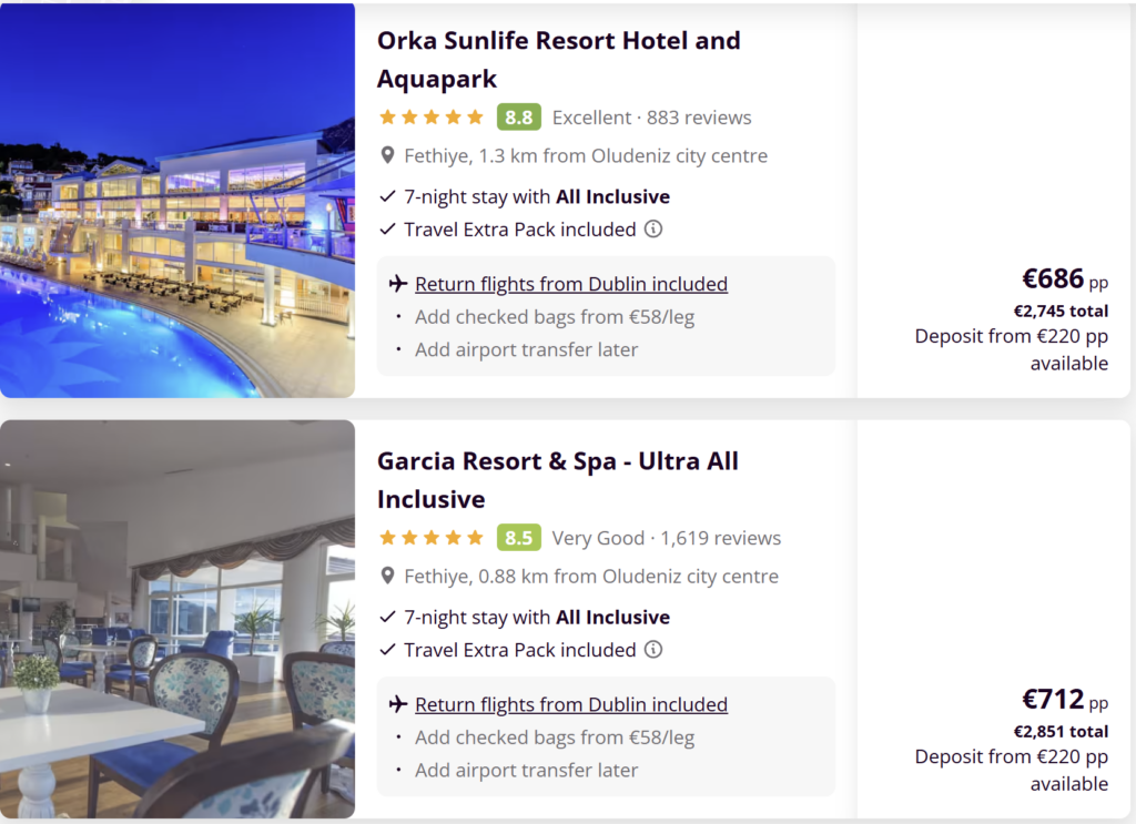 Family holiday in Marmaris Turkey at Green Nature Resort and Spa with swimming pool, beach and all-inclusive package from Dublin.
