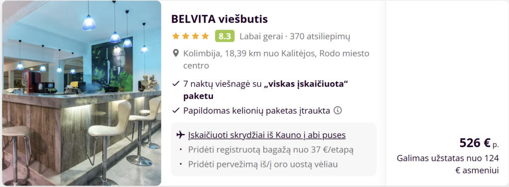 Rodo sala Graikijoje, Kolimbia kurortas, paplūdimiai, BELVITA Hotel baseinas, Lindos miestelis, Tsambika paplūdimys, atostogos su all inclusive.