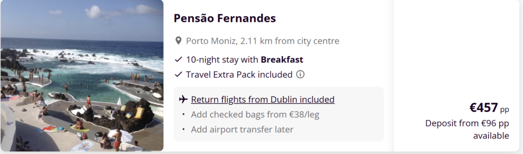 Madeira holiday deal from Dublin with flights and hotel included – best travel deals to Funchal Portugal