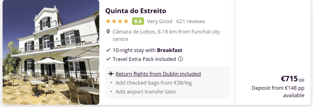 Madeira holiday deal from Dublin with flights and hotel included – best travel deals to Funchal Portugal