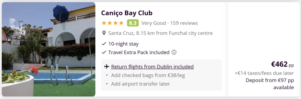 Madeira holiday deal from Dublin with flights and hotel included – best travel deals to Funchal Portugal