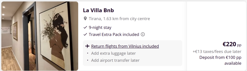 Kelionė į Tiraną, Albaniją iš Vilniaus – tiesioginiai Wizz Air skrydžiai, viešbutis su pusryčiais, 9 nakvynių pasiūlymas nuo €272 pp.