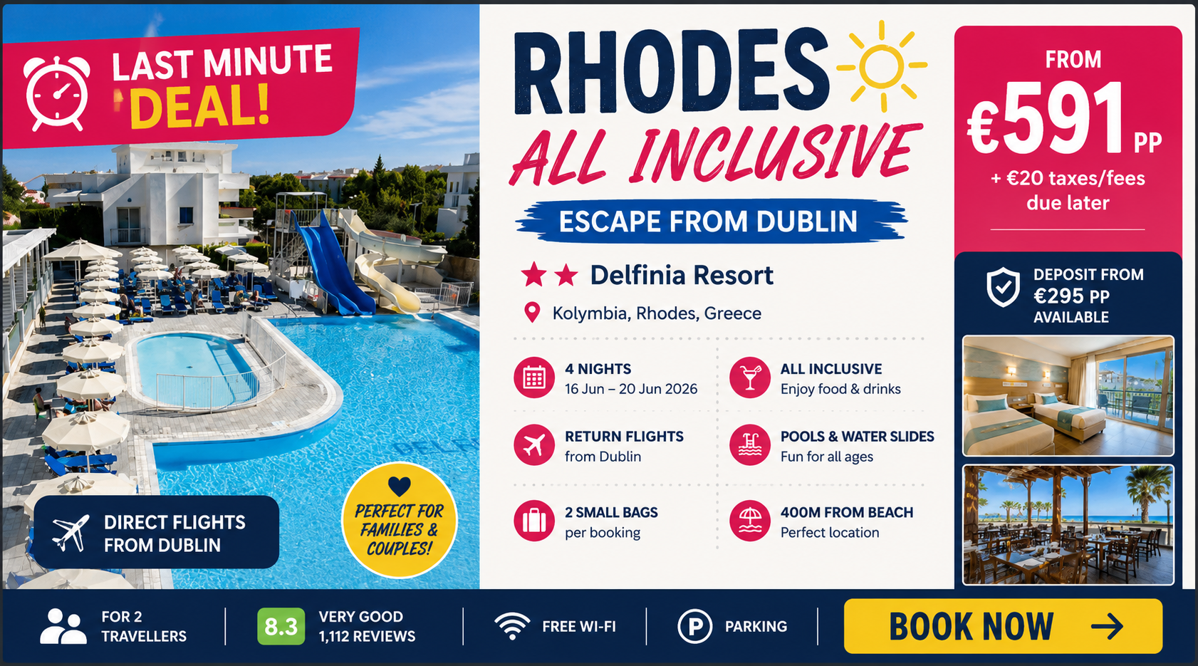 Rhodes All Inclusive Escape from Dublin