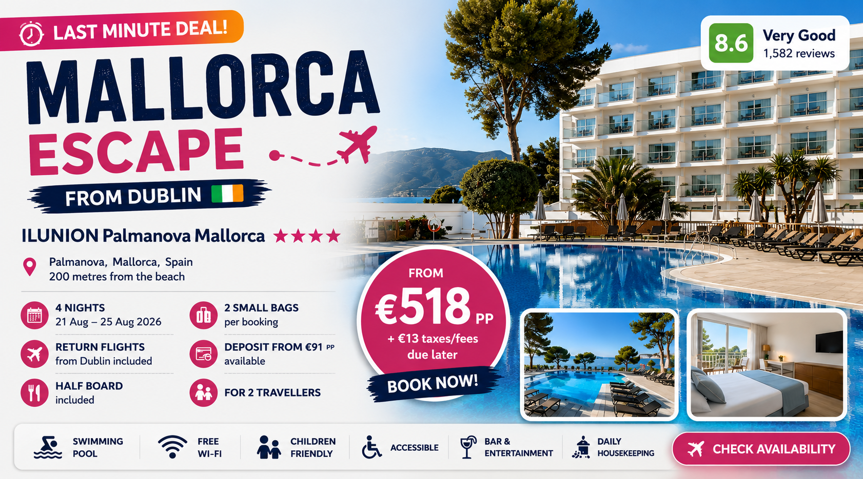 Mallorca Half Board Escape from Dublin
