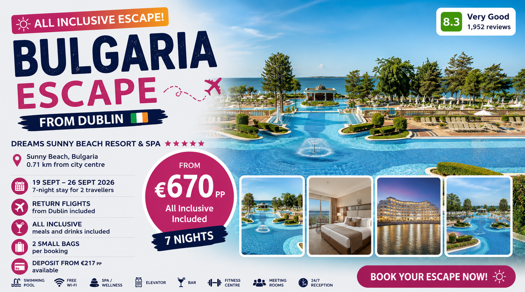 Bulgaria All Inclusive Escape from Dublin