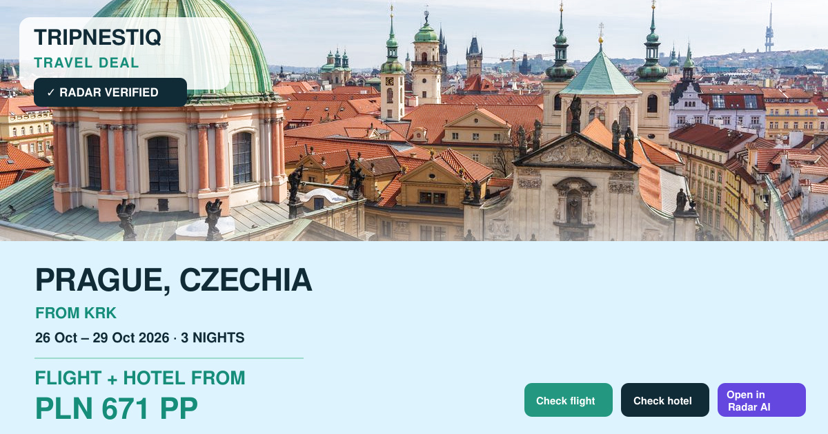 Prague travel deal from Kraków