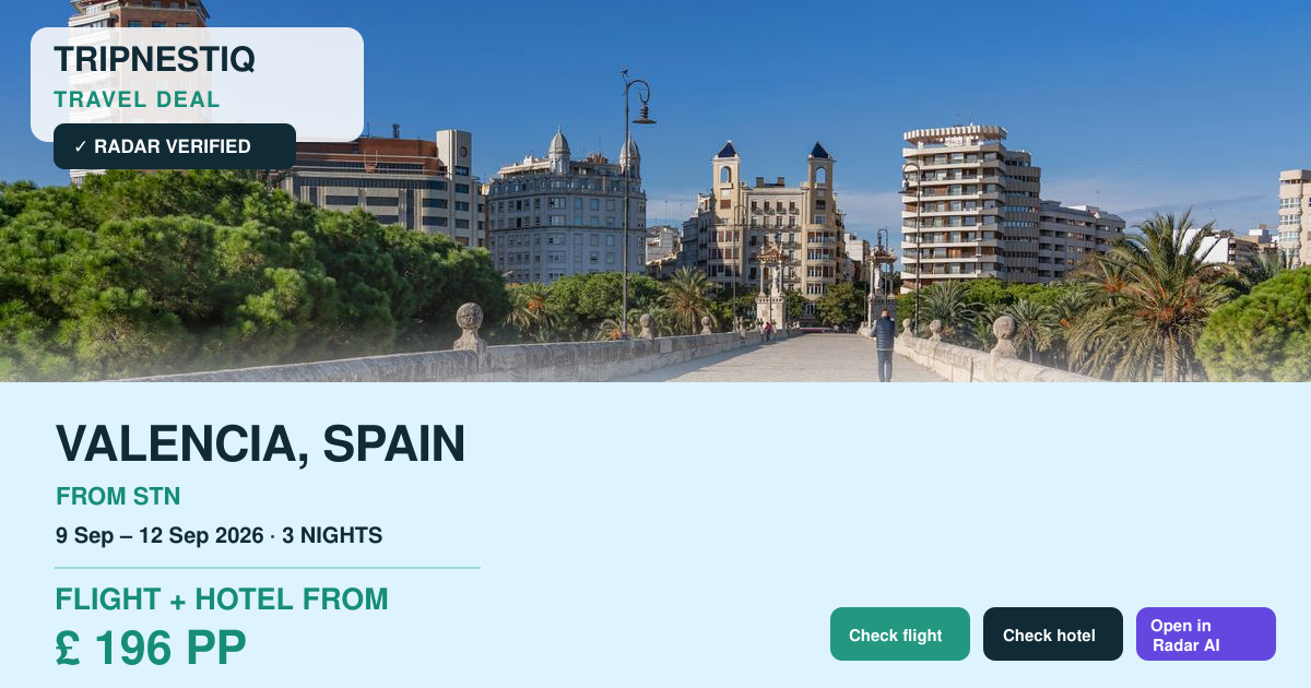 Valencia travel deal from London Stansted