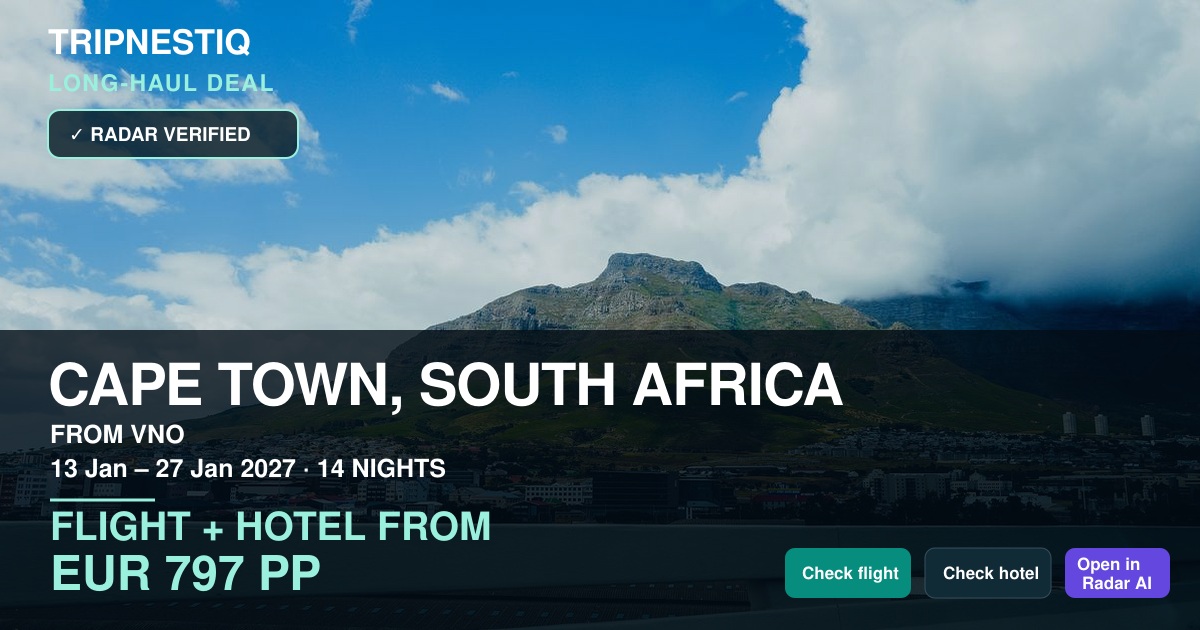 Cape Town deal from Vilnius