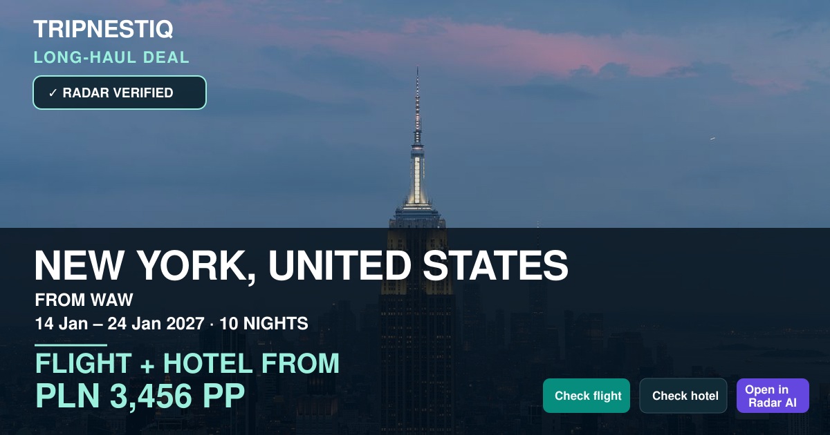 New York deal from Warszawa